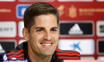 Robert Moreno, en rueda de prensa con la selección española. | EFE