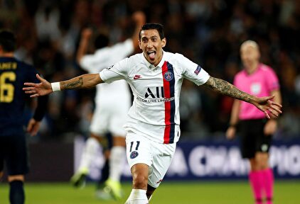 Di María celebra uno de sus dos goles al Real Madrid. | EFE