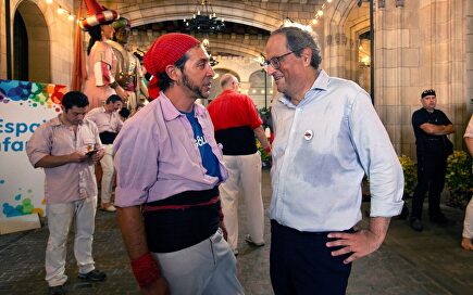 Torra, este domingo en la Diada Castellera Histórica. | EFE