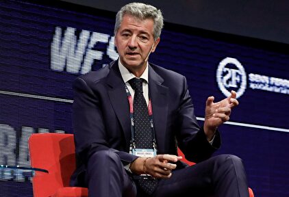 Gil Marín durante el World Football Summit en Madrid. | EFE
