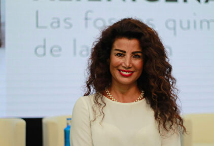 Joumana Haddad, en un momento de la entrevista. | Europa Press