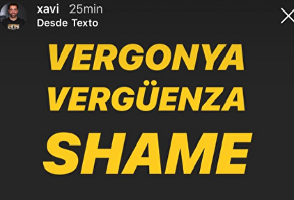 La frase de Xavi en Instagram. | Archivo
