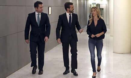 Teodoro García Egea, Pablo Casado y Cayetana Álvarez de Toledo | EFE