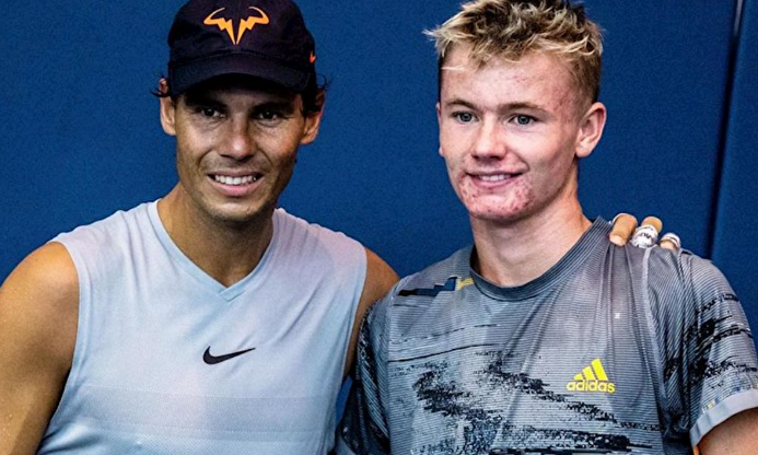 Rafa Nadal con Barney Fitzpatrick. | Twitter