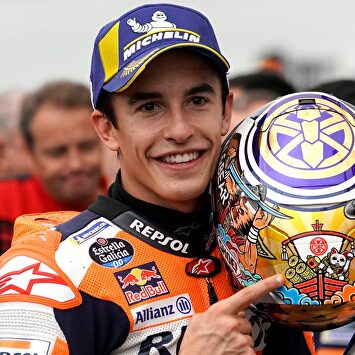 Marc Márquez, tras conquistar la pole en MotoGP. | EFE