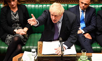 Boris Johnson en una sesión de la Cámara de los Comunes sobre el Brexit. | EFE