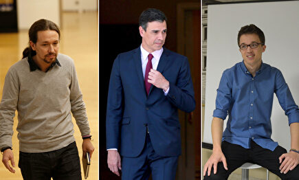 Pablo Iglesias, Pedro Sánchez e Íñigo Errejón | Cordon Press