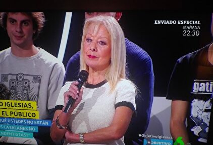 La señora del público que dio un rapapolvo a Iglesias | Imagen de vídeo
