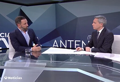 Santiago Abascal durante la entrevista | Antena 3