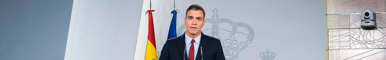 Pedro Sánchez, compareciendo en Moncloa. | EFE