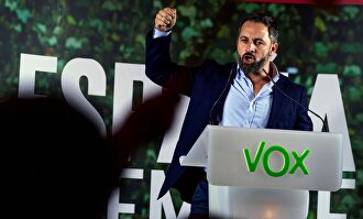 Santiago Abascal durante un mitin en Toledo ayer | EFE