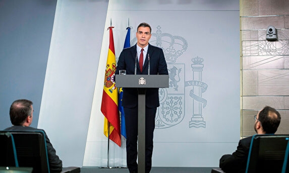 Pedro Sánchez, en su comparecencia tras la exhumación de Franco. |  EFE