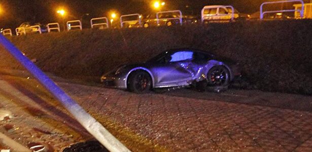 Rubén García estrelló su Porsche contra una farola en las calles de Pamplona | Twitter