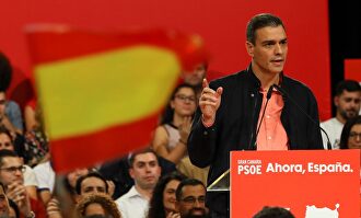 El presidente del Gobierno en funciones, Pedro Sánchez, en campaña | EFE