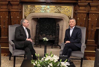 Encuentro entre Alberto Fernández y Mauricio Macri. | Foto publicada en la cuenta de @mauriciomacri