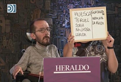 Cero en geografía para Echenique: asegura que Zaragoza limita con Albacete