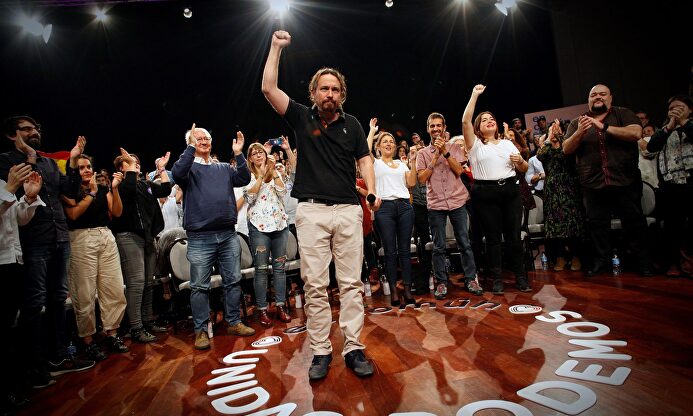 Pablo Iglesias en un mitin en La Coruña. | EFE