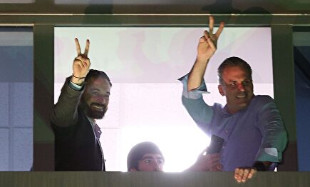 Santiago Abascal y Ortega Smith en la noche electoral | EFE