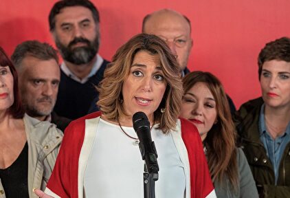 Díaz, durante su comparecencia en la noche electoral | EFE