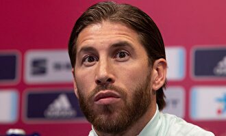 Sergio Ramos en rueda de prensa con España. | EFE