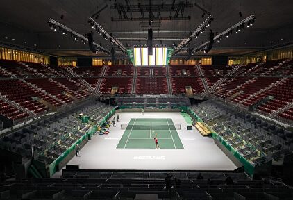 Así luce la pista central de la Copa Davis de Madrid. | Cordon Press
