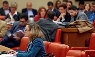 Nadia Calviño, este miércoles en la Diputación Permanente. | EFE