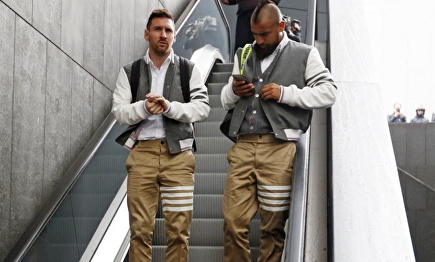 Messi y Vidal llegando a Madrid. | Barcelona