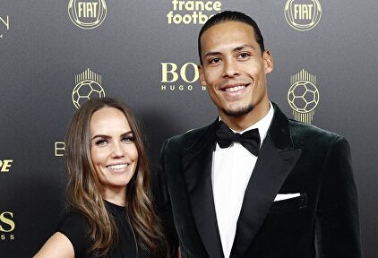 Virgil Van Dijk y su mujer, en la gala del Balón de Oro. | EFE