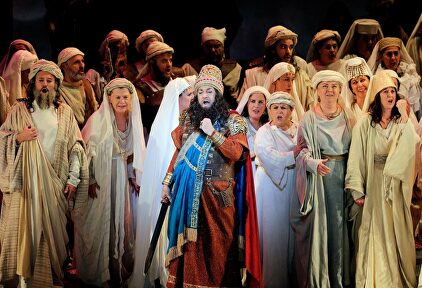 Plácido Domingo, durante el ensayo general ópera de Verdi 'Nabucco'. | EFE