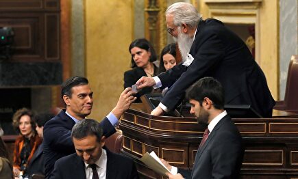Pedro Sánchez este martes en el Congreso. | EFE