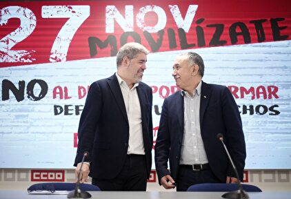 El secretario general de CCOO, Unai Sordo, y el de UGT, Pepe Álvarez | Europa Press.