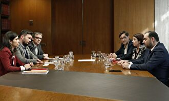 La reunión de ERC y PSOE en Barcelona |  Europa Press