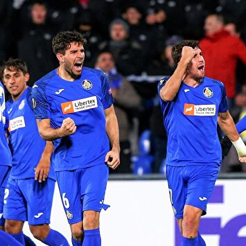 Leandro Cabrera (3d) celebra su gol al Krasnodar. | EFE