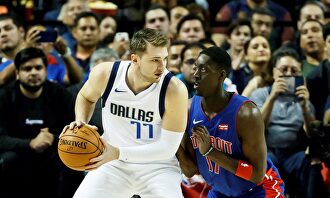 Luka Doncic, en acción ante los Detroit Pistons. | EFE