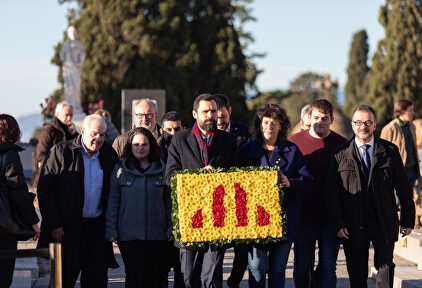 La cúpula de ERC en el homenaje a Maciá | Europa Press
