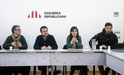 Josep Maria Jové, Pere Aragonés, Marta Vilalta y Gabriel Rufián, de ERC. | EFE