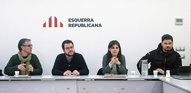 Josep Maria Jové, Pere Aragonés, Marta Vilalta y Gabriel Rufián, de ERC. | EFE