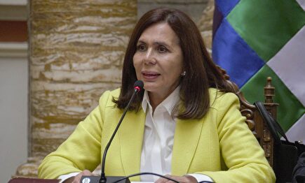 La ministra de Exteriores interina de Bolivia, Karen Longaric. | EFE