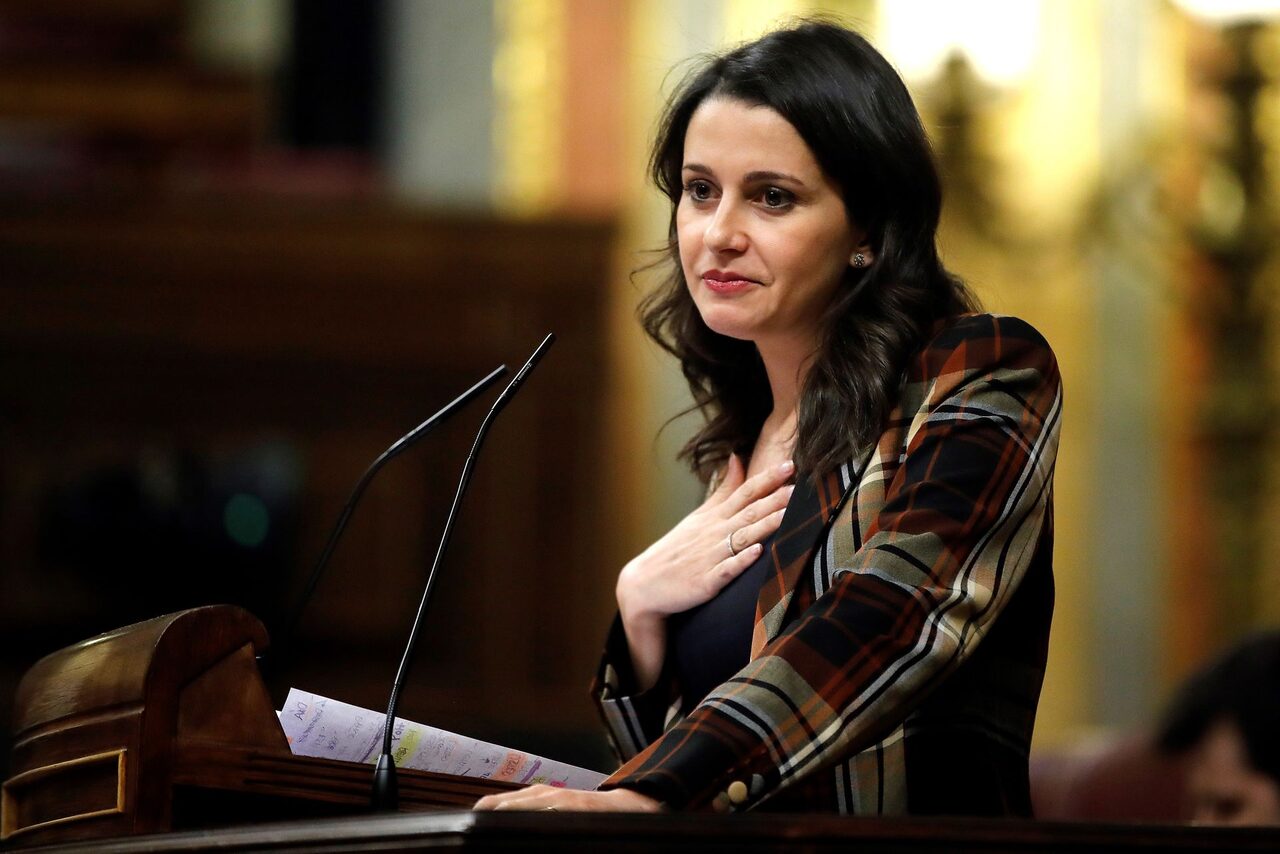 Inés Arrimadas, en la tribuna del Congreso. | EFE
