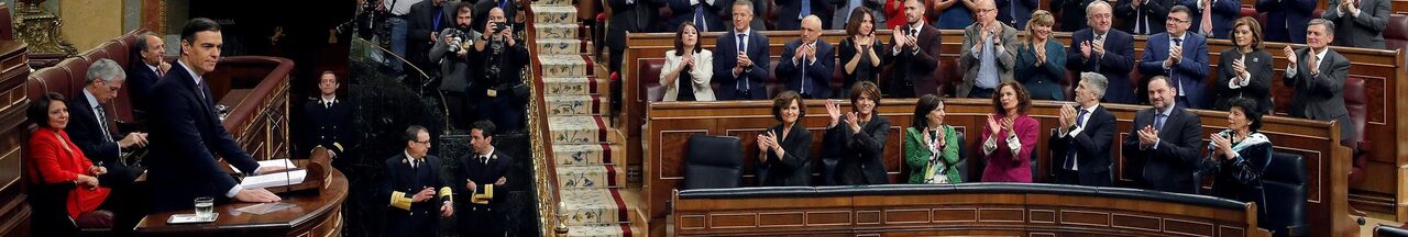 Sánchez, ovacionado por los suyos. | EFE