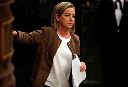 Ana Oramas, tras su intervención en la sesión de investidura. | EFE