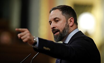 Santiago Abascal, durante su intervención en el Congreso de los Diputados | EFE