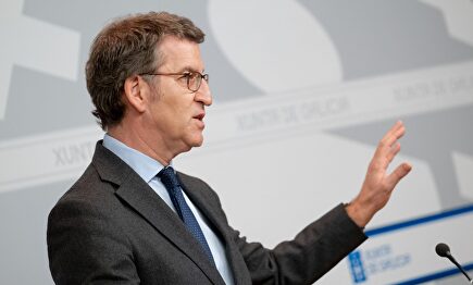 Alberto Núñez Feijóo en la rueda de prensa del Consello | Europa Press