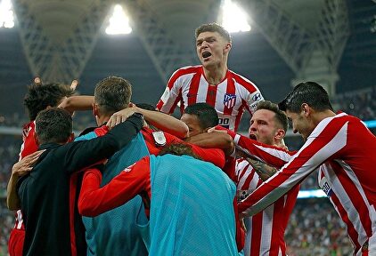 Los jugadores celebran el 2 a 3. | Twitter Atlético de Madrid