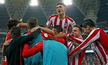 Los jugadores celebran el 2 a 3. | Twitter Atlético de Madrid