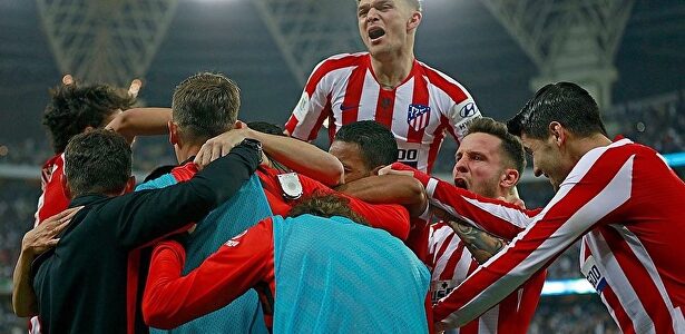 Los jugadores celebran el 2 a 3. | Twitter Atlético de Madrid