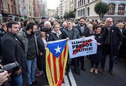 Manifestación a favor de los presos de ETA en Bilbao. | EFE