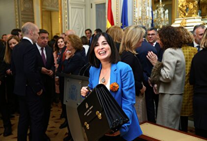 La ministra de Política Territorial y Función Pública, Carolina Darias, tras recibir la cartera ministerial. | EFE