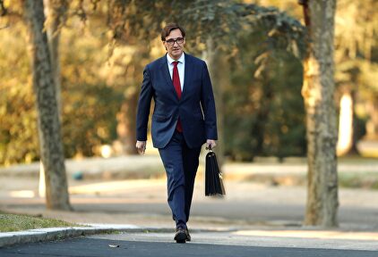 El ministro de Sanidad, Salvador Illa, llegando a la Moncloa. | EFE