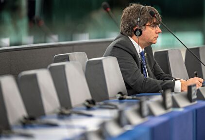 Puigdemont en el Parlamento Europeo. | EFE